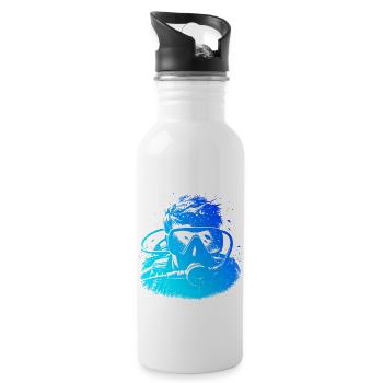 Plongeur Plongeur Plongée Libre Plongée Homme Plongée sous-marine - Gourde avec paille intégrée - blanc - Droite
