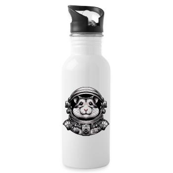 Hamster Astronaut: Space Adventure - Water bottle with straw - white - Right