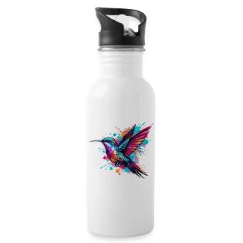 Colibri - Gourde avec paille intégrée - blanc - Droite