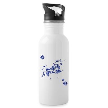Chinoisery unicorn - Gourde avec paille intégrée - blanc - Droite