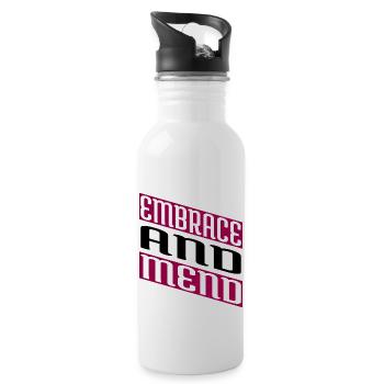 spiritual healing gift emotional healing - Water bottle with straw - white - Right