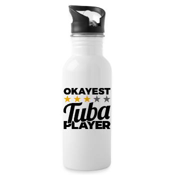 Okayest Tuba Player - Water bottle with straw - white - Right