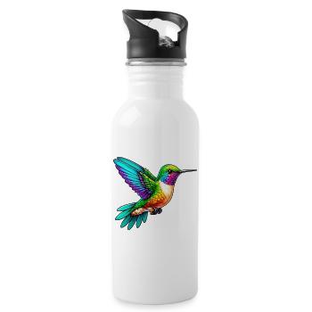Kolibri - Trinkflasche mit integriertem Trinkhalm - Weiß - Rechts