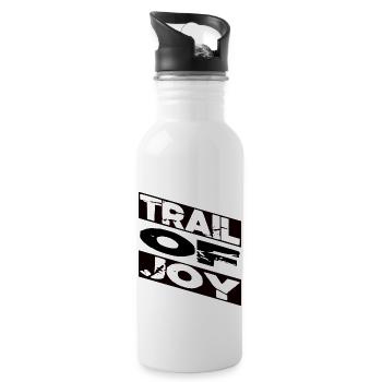 trail riding happy sayings birthday present idea - Water bottle with straw - white - Right
