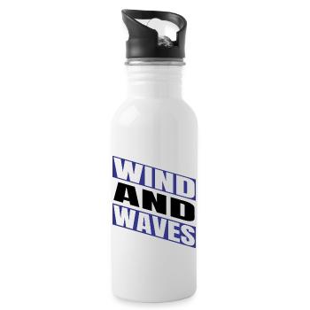 freedom liberation joke windsurfing present fun - Trinkflasche mit integriertem Trinkhalm - Weiß - Rechts