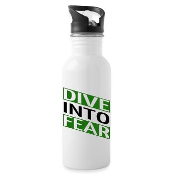 funny sayings bungee jumping courage mindset - Trinkflasche mit integriertem Trinkhalm - Weiß - Rechts