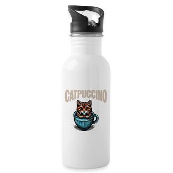 Catpuccino - Trinkflasche mit integriertem Trinkhalm - Weiß - Rechts