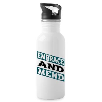 humor funny quote support awesome - Water bottle with straw - white - Right