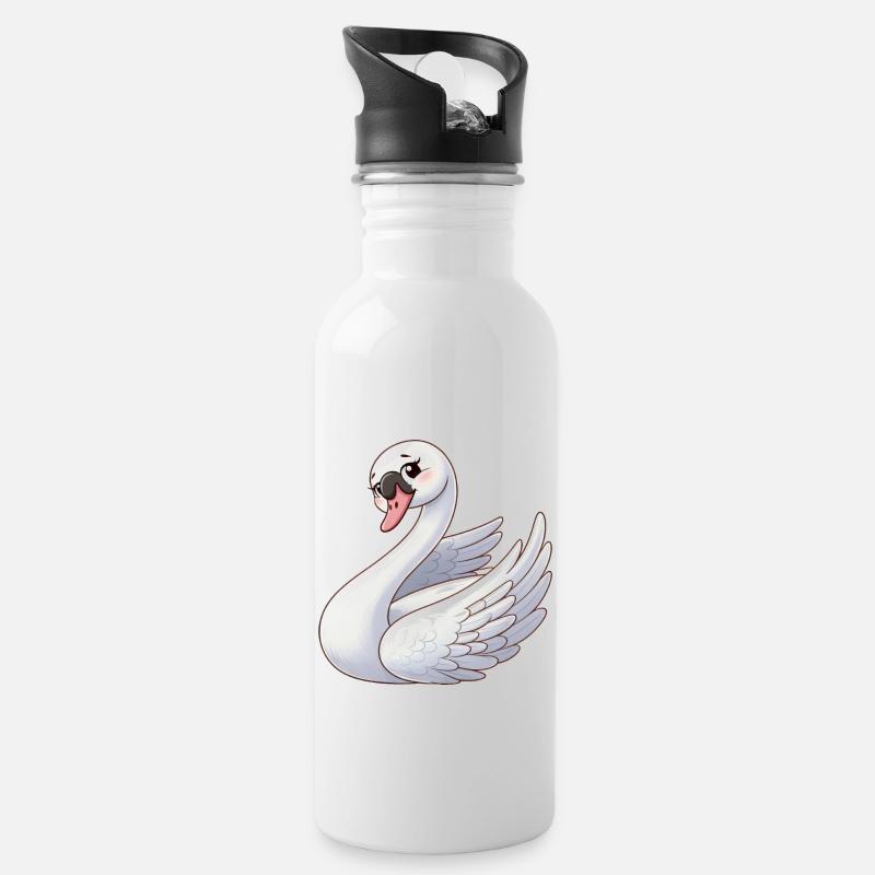 Cygne blanc comme ange céleste - Gourde avec paille intégrée - blanc