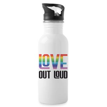 Mois de la fierté LGBTQ - Love Out Loud - Gourde avec paille intégrée - blanc - Droite