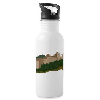 Castle on the hill - Water bottle with straw - white - Right