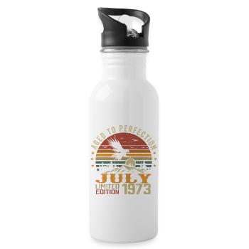 Vintage July 1973 Anniversary July 1973 - Water bottle with straw - white - Right