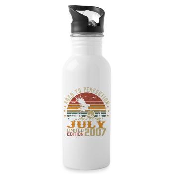 Vintage July 2007 Anniversary July 2007 - Water bottle with straw - white - Right