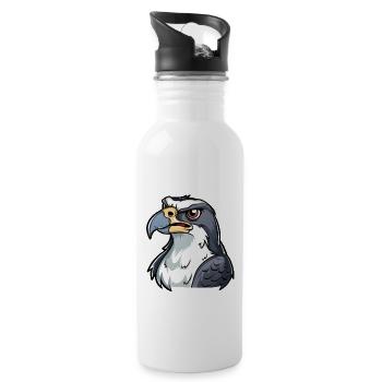 Stolzer Adler Mit Charakterstarkem Blick - Trinkflasche mit integriertem Trinkhalm - Weiß - Rechts