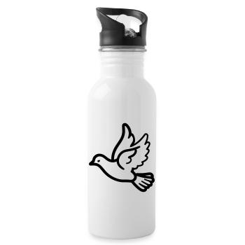 Taube - Trinkflasche mit integriertem Trinkhalm - Weiß - Rechts