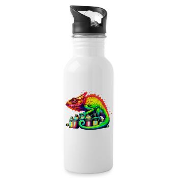 Caméléon - Gourde avec paille intégrée - blanc - Droite