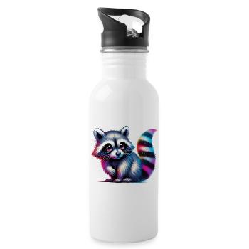 Raccoon - Water bottle with straw - white - Right