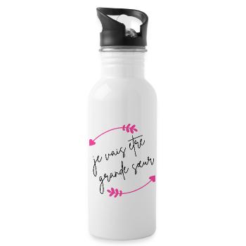 Ich werde eine große Schwester sein - Trinkflasche mit integriertem Trinkhalm - Weiß - Rechts