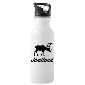 Jämtland Rentier Sverige Nordschweden Schweden - Trinkflasche mit integriertem Trinkhalm - Weiß - Rechts