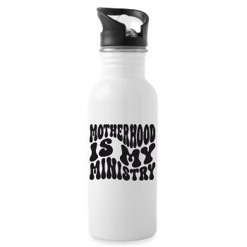 Mom Life Mom Motherhood Is My Ministry - Water bottle with straw - white - Right
