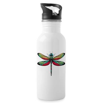 Dragonfly - Water bottle with straw - white - Right