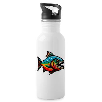 Piranha - Gourde avec paille intégrée - blanc - Droite