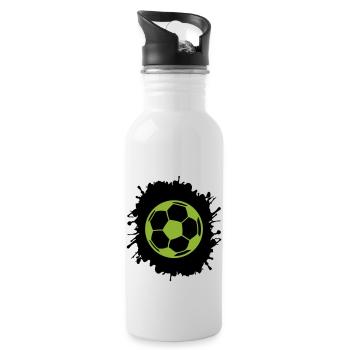 splatter fußball - Trinkflasche mit integriertem Trinkhalm - Weiß - Rechts