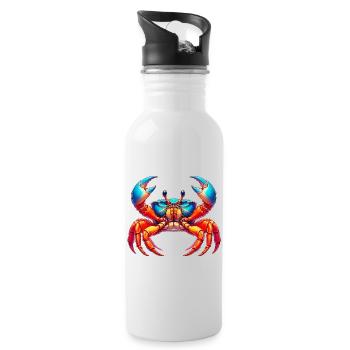 Crabe - Gourde avec paille intégrée - blanc - Droite