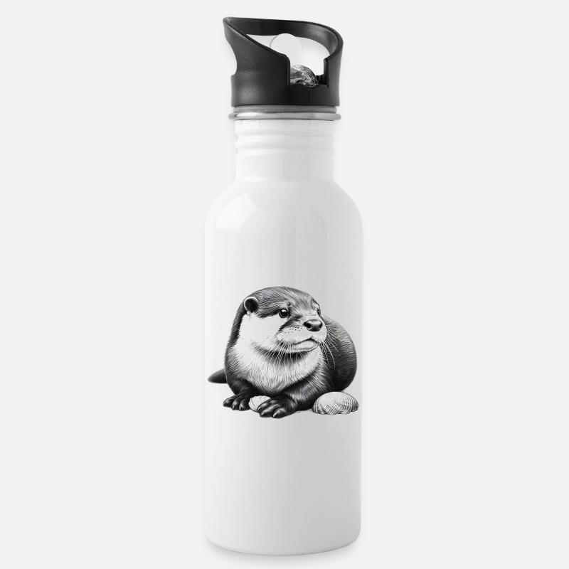 Otter - Trinkflasche mit integriertem Trinkhalm - Weiß