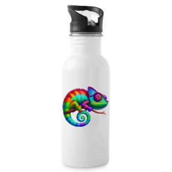 Chameleon - Water bottle with straw - white - Right