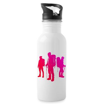 Damen Bouldern Climbing Climber Kletterer - Trinkflasche mit integriertem Trinkhalm - Weiß - Rechts