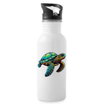 Turtle - Water bottle with straw - white - Right
