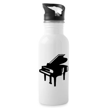 Piano Keys Instrument Playing Classical Music - Water bottle with straw - white - Right