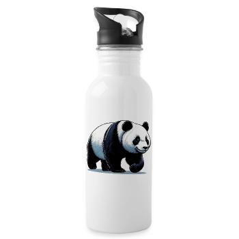 Panda - Gourde avec paille intégrée - blanc - Droite