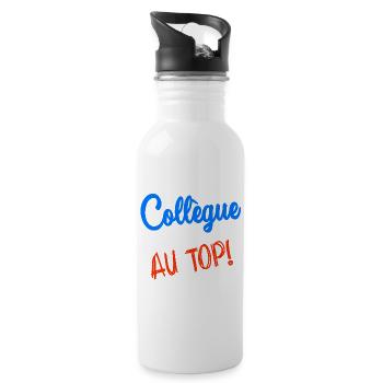 COLLEGUE. RETRAITE. RETRAITE. RETRAITEE - Gourde avec paille intégrée - blanc - Droite