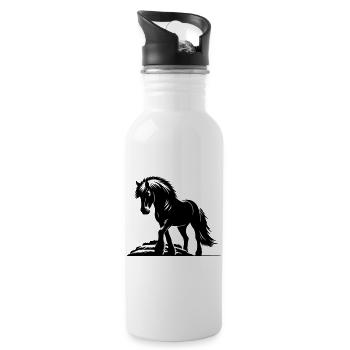 Pferd Isländer Islandpferd Islandpony - Trinkflasche mit integriertem Trinkhalm - Weiß - Rechts