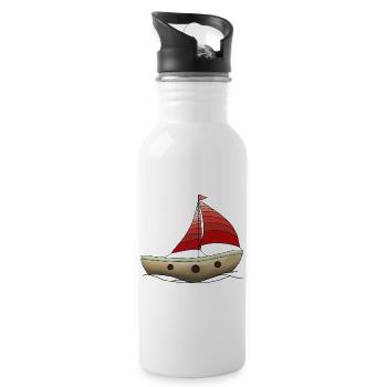 Bateau - Gourde avec paille intégrée - blanc - Droite