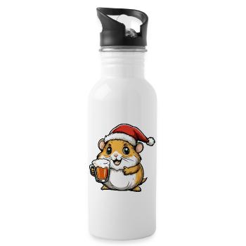 Bière de Noël Hamster - Gourde avec paille intégrée - blanc - Droite