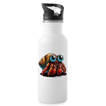 Hermit crab - Water bottle with straw - white - Right