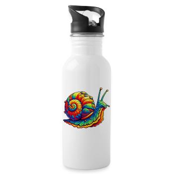 Snail - Water bottle with straw - white - Right