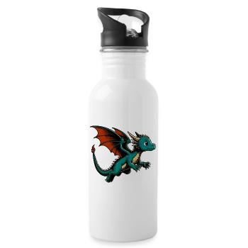 Dragon - Water bottle with straw - white - Right