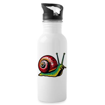 Snail - Water bottle with straw - white - Right
