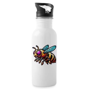 Bee - Water bottle with straw - white - Right