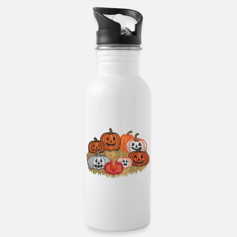 Perles d’Halloween - Gourde avec paille intégrée - blanc