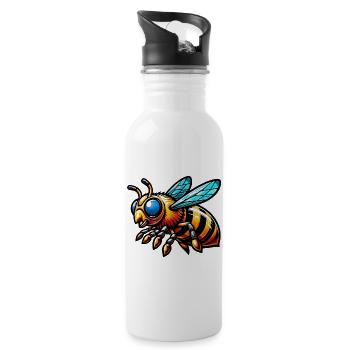 Bee - Water bottle with straw - white - Right