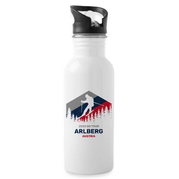 Arlberg, Österreich 2025 Skitour Bekleidung - Trinkflasche mit integriertem Trinkhalm - Weiß - Rechts
