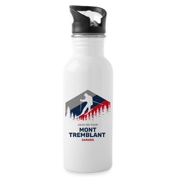 Mont Tremblant, Canada 2025 Ski Trip Clothing - Water bottle with straw - white - Right