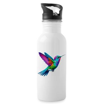 Kolibri - Trinkflasche mit integriertem Trinkhalm - Weiß - Rechts