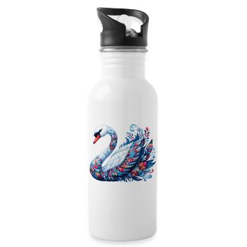 Cygne - Gourde avec paille intégrée - blanc - Droite