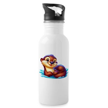 Otter - Trinkflasche mit integriertem Trinkhalm - Weiß - Rechts